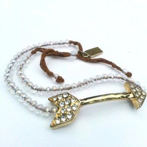VIVI arrow crystal and bead bracelet adjustable